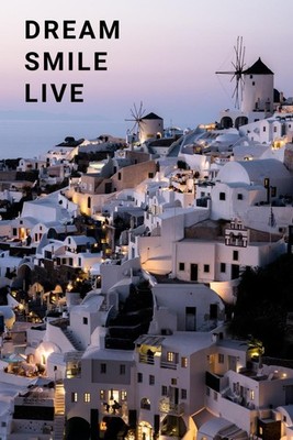 Santorini Notebook: Dream, Smile, Live Composition Notebook, 120 Lined Pages