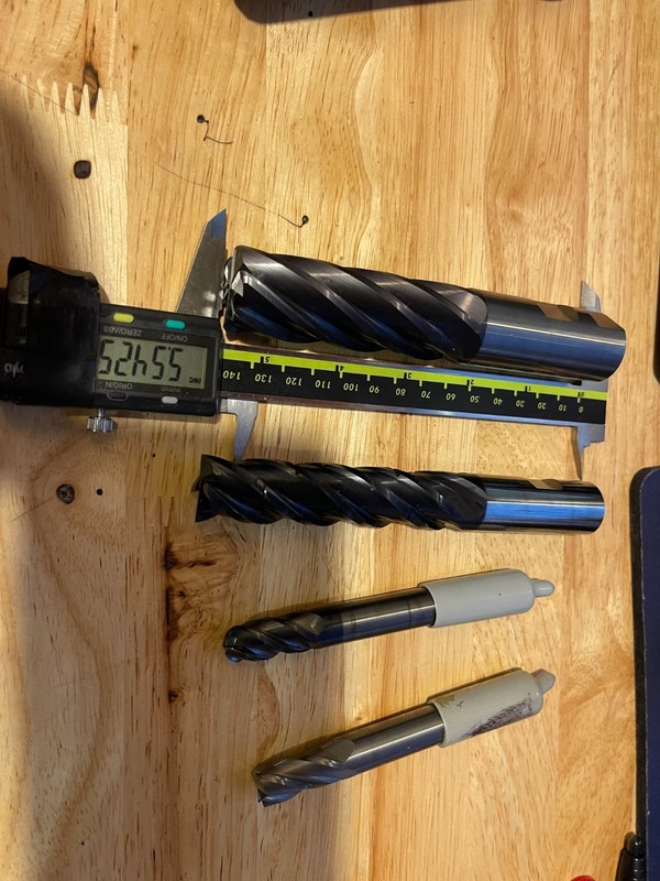 carbide end mills GREAT CONDITION lot of 4 assorted  1" 20MM  1/2"