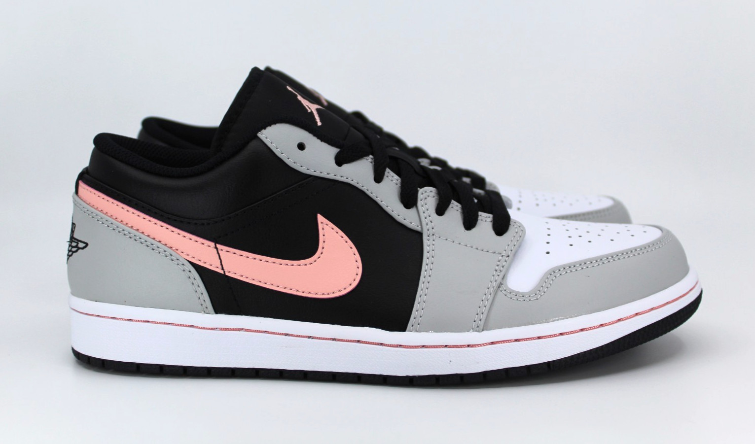 Nike Air Jordan 1 Bajo Negro Blanqueado Coral Gris Niebla 553558-062 Reino Unido 9.5