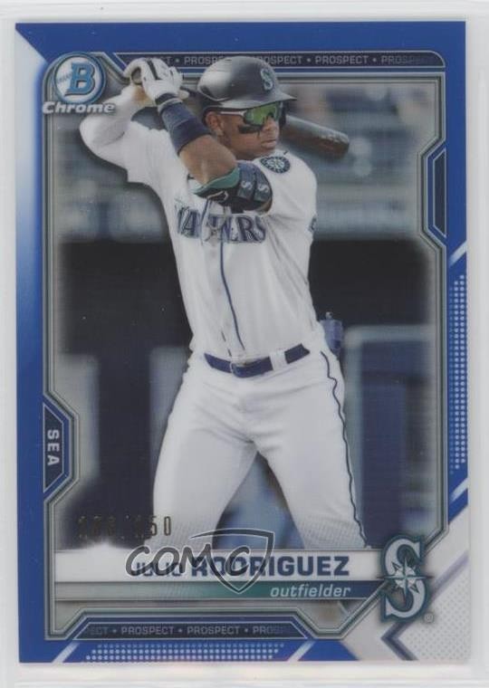 2021 Bowman Chrome Prospects Blue Refractor /150 Julio Rodriguez #BCP-86 0s23