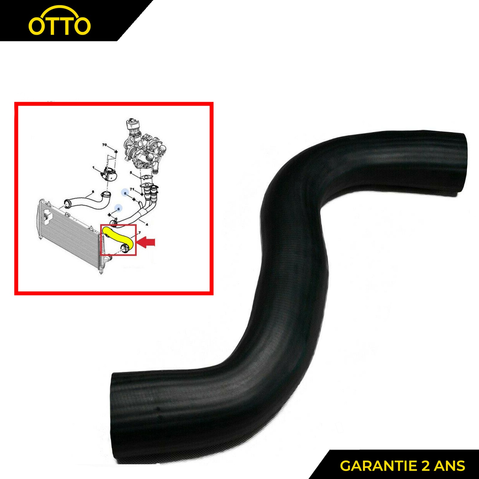 Conduit air turbo C5 C6 2.2 HDi Peugeot 407 pièce 0382.HG pour réparer la perte de puissance