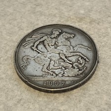 1897 Queen Victoria .925 Silver Crown Coin