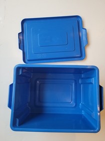 Vintage LEGO  Blue Box 4107 / Empty / 15" x 11" x 7 1/2" tall / 25 years old 