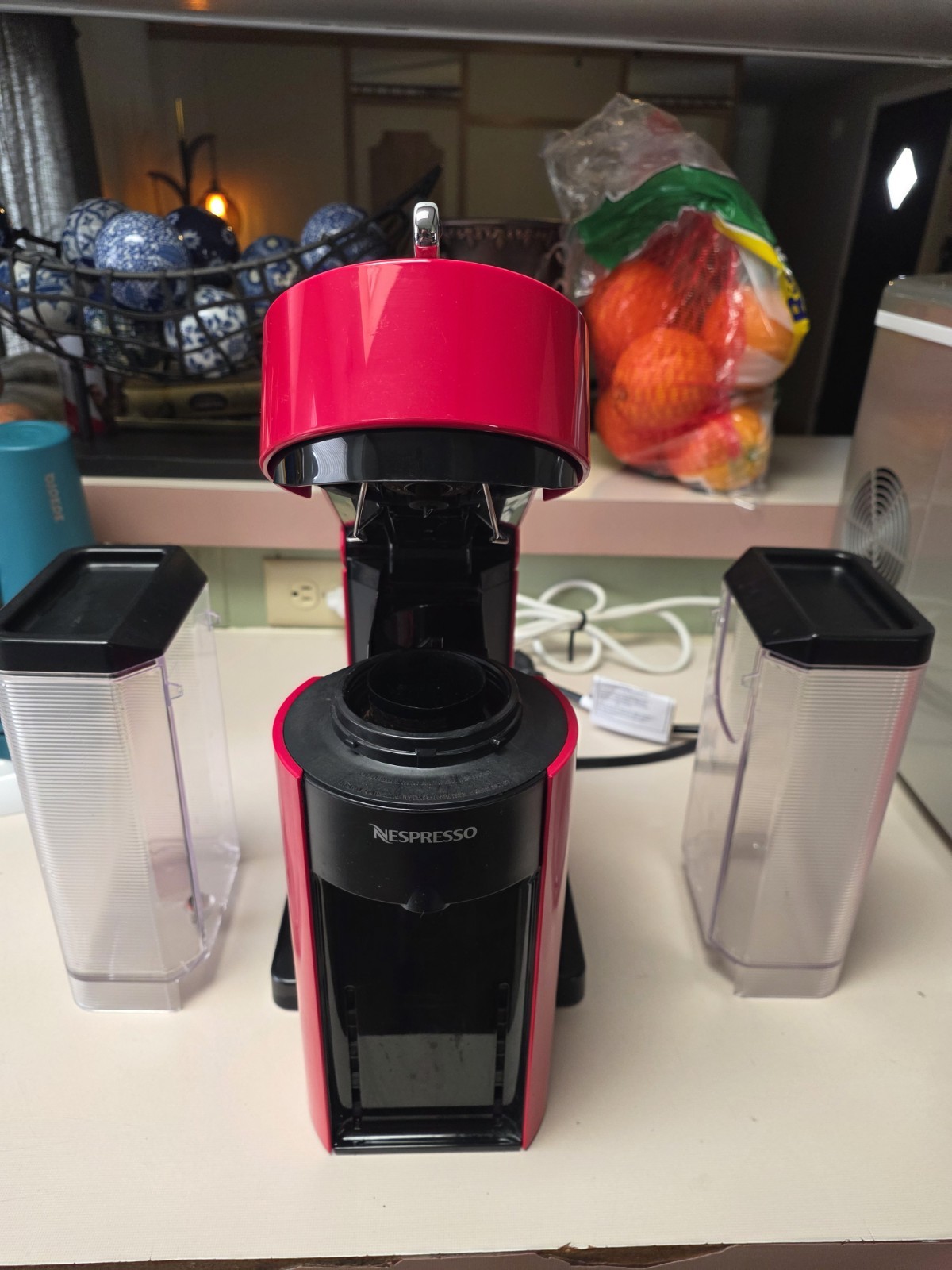 Nespresso ENV135R Vertuo Evoluo Coffee Espresso Maker, Red b