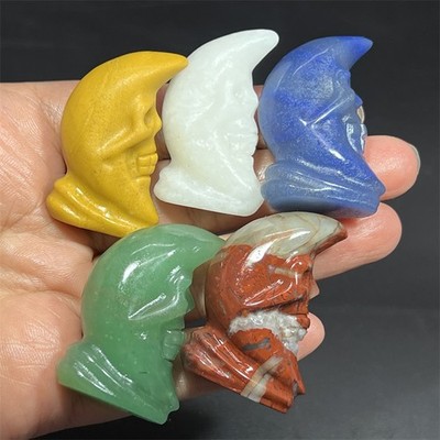 1.6'' Natural Mixed quartz Moon skull quartz crystal skull reiki Random 5pcs