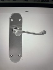 Pair Of Victorian Brushed Steel Internal Door Handles