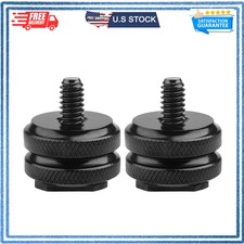 Camera Hot Shoe Mount to 1/4'-20 Tripod Screw Adapter Cold Shoe Mount,2Pcs