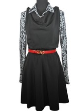 Vintage Alice + Olivia Black Cowl Neck Sleeveless Knee-Length Dress Medium