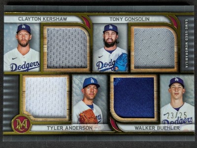 Kershaw Buehler Anderson Gonsolin GOLD QUAD RELICS # ed 23/25! 2023 Topps Museum