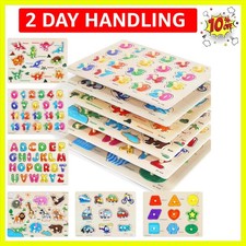 GRINNNIE Wooden Peg Puzzle for Toddlers, 6 Pack Toddler Puzzles Set for 3 4 5...