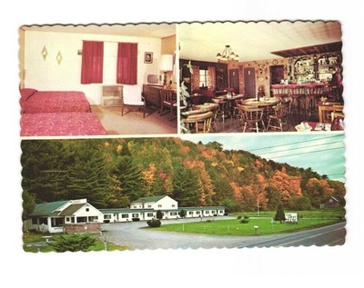 Pinecrest Motel and Charcoal Pit restaurant White River Junction VT VTG postcard