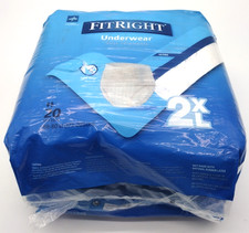 Medline FitRight Ultra Adult Underwear Size 2XL/68-80" Heavy Absorb 20 Count NIP
