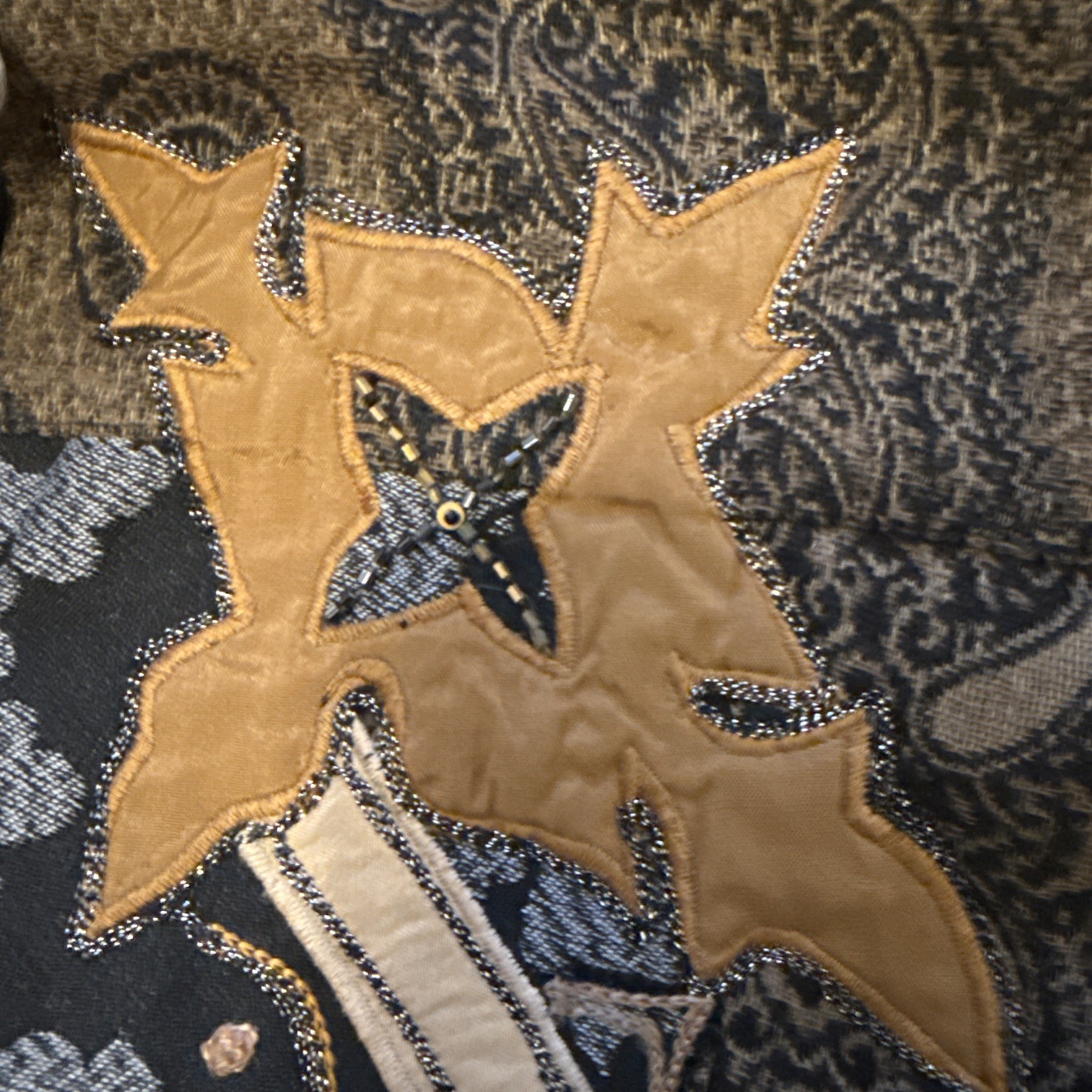 Alex Kim Tapestry Jacket Small Patchwork Boho Tex… - image 17