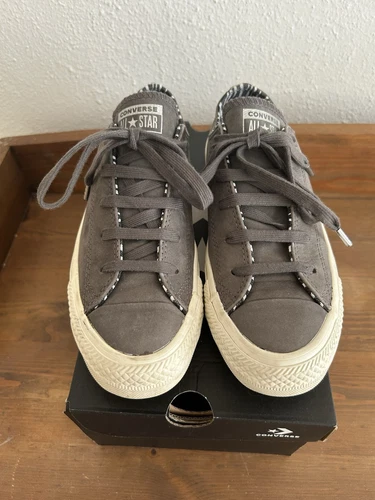 Converse donna in pelle grigio topo scuro taglia 4
