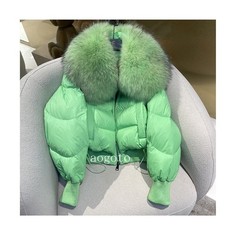 Winter Coat Women Fashion Short Down Jacket Fox Fur Collar Puffer Jacket Outwear