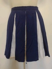 Vintage 1960s Cheerleader Skirt Navy White Pleated Handmade School Spirit Cotton