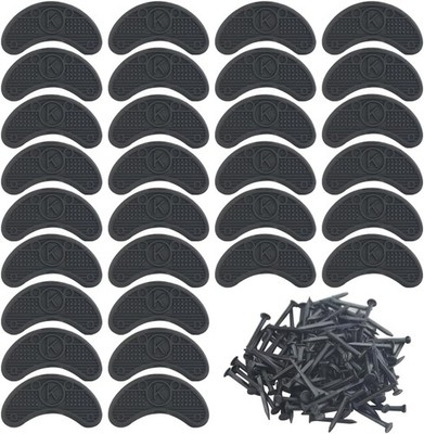 TOVOT 30PCS Heel Plates Black Taps Rubber Tips Sole Repair Pad 