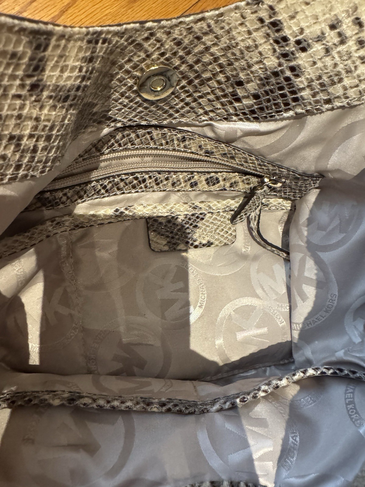 Michael Kors Python Effect Shoulder Bag With Gold… - image 24