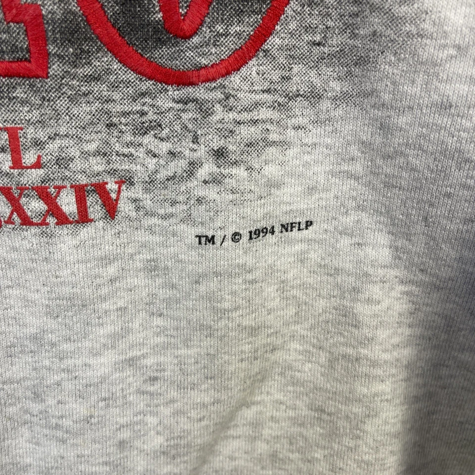 Suéter De Colección SF 49ers Para Hombres 2XL Gris Bordado NFL 1994 Fútbol Foto 4 de 4