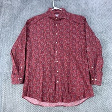 Emanuel Berg Shirt Men s Large Multi Colored Long Sleeve Maroon Flowers Floral