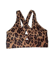 Image of Fabletics Sports Bra S Women's Leopard Print Oasis Twist Medium Impact Strappy