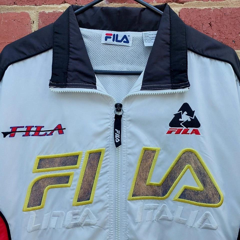 RARE Vintage 90s FILA LINES ITALIA Mens Zip Sport Casual Windbreaker Jacket - Image 3 of 4