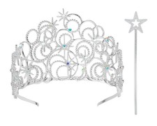Alaxciax Bubble Crystal Crown Tiaras, Princess Queen One Size, Silver