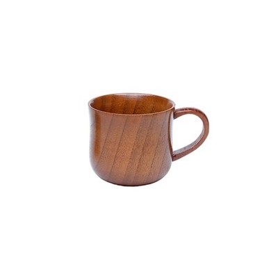Wooden Beverage Cup Antislip Handle Perfect For Coffee Teas And Juice Container