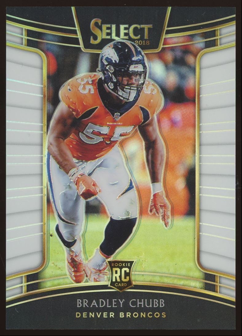 Bradley Chubb Rookie /75 #78 2018 Panini Select White Prizm Denver Broncos Card