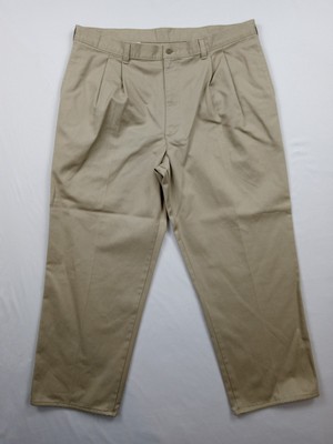 Steeple Chase Khaki Men's 38X34 100% Cotton Pants Pleated 