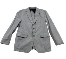 Hugo Boss Blazer Mens Gray Cotton Micah Micro Check 2 Button Jacket Sz 38R STAIN