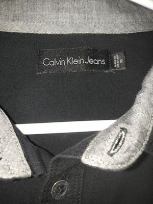 Kalvin Clein Men's Xl Button Down Black Long Sleeve with Pockets Shirt