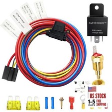 Electric Fan Relay Kit 12V 60 AMP Electric Radiator Single Fan 185 On 175 Off