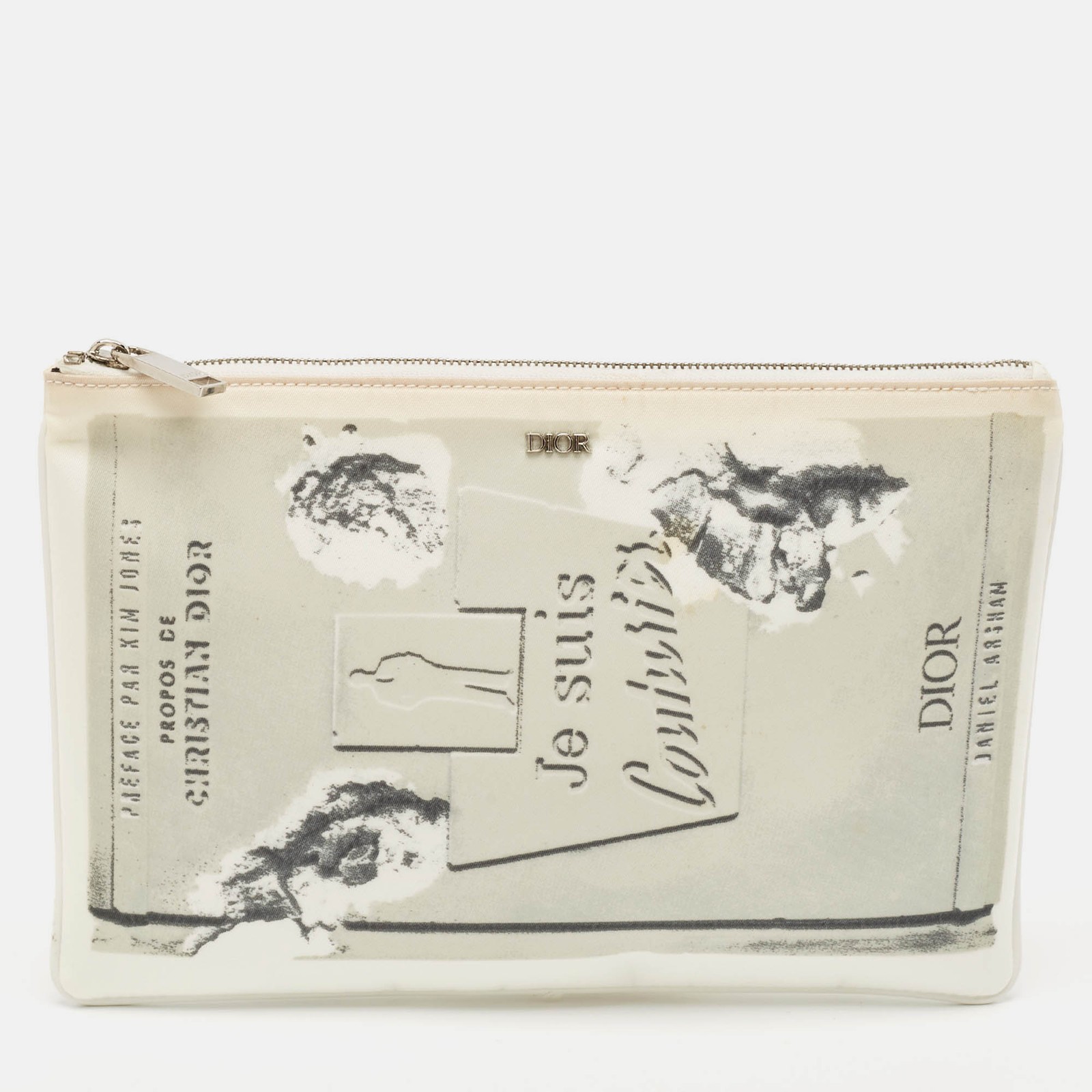 Dior x Daniel Arsham White Nylon Printed Pouch Limited Edition