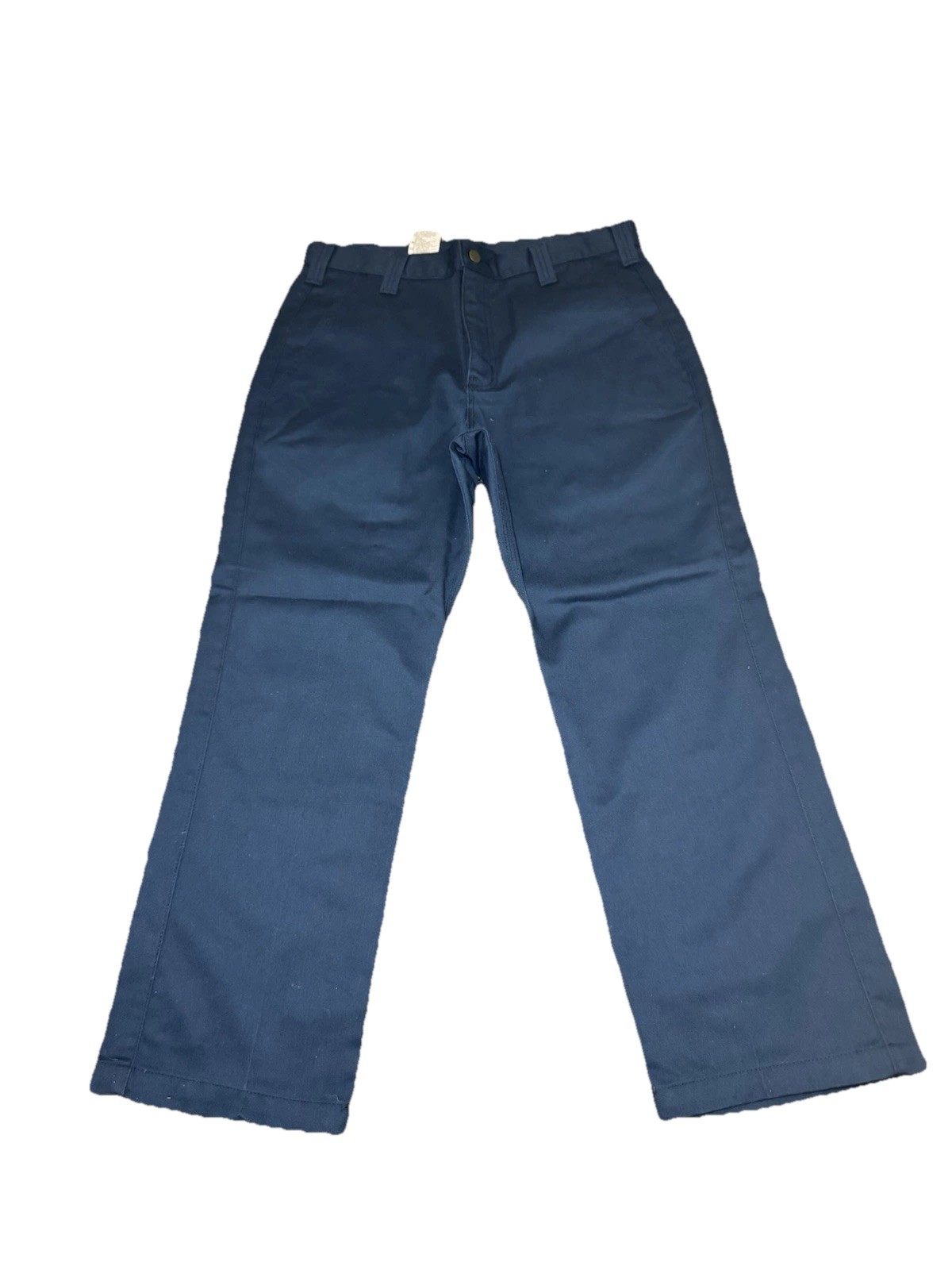Carhartt Twill Work Pants Mens 34x28 Navy Blue Relaxed Fit Flat Front B290 NVY