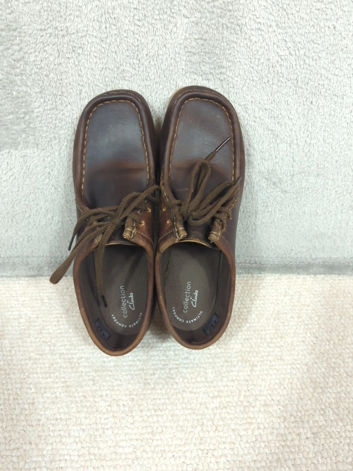 Scarpe Chukka Clarks Donna Marrone Originali Padmora Wallabee Pelle Taglia 9