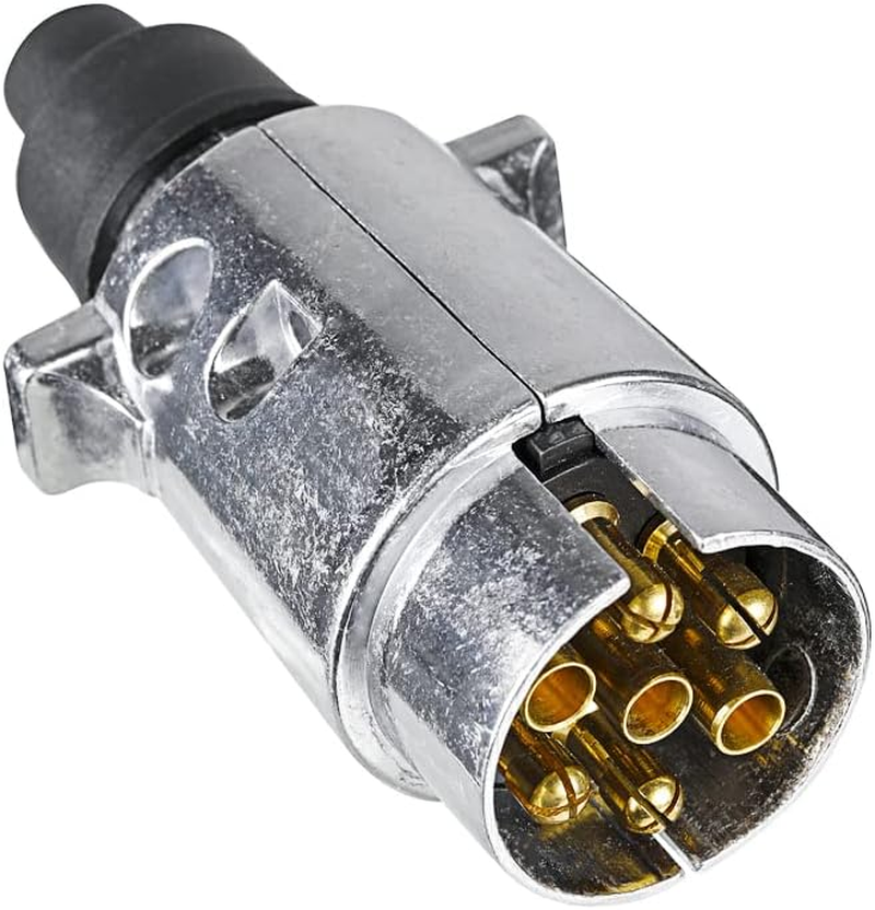 7 Pin Trailer Metal Plug, 12V Waterproof 7 Pin Trailer Metal Plug Connector, for