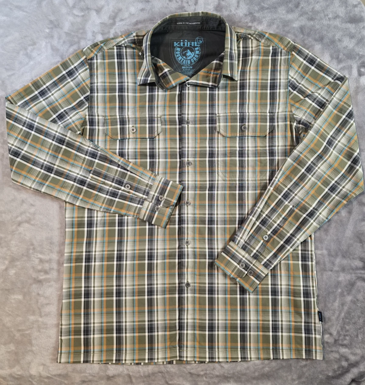 Kuhl Eluxur Mountain Grown Long Sleeve Shirt Mens M Plaid Button Down Hiking