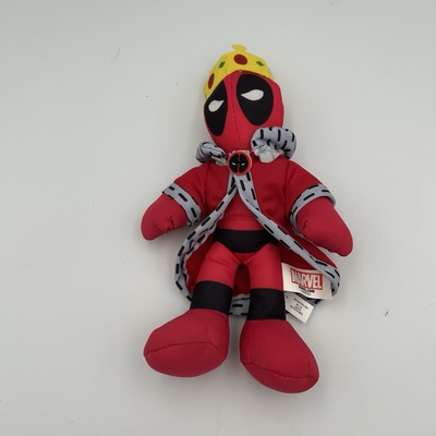 Marvel Deadpool King With Crown Plush Red Black Stuffed Toy 9'' Smoke Free Home