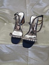 Women's Badgley Mischka Royal Marilee Block Heel Size 7 Jeweled Strappy Pump