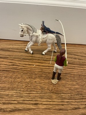 Schleich lunging set, complete with horse and rider, tack, and instructor