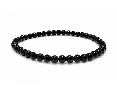 Armband aus schwarzem Obsidian Perlen 4 mm Größe 16 cm, Natursteine