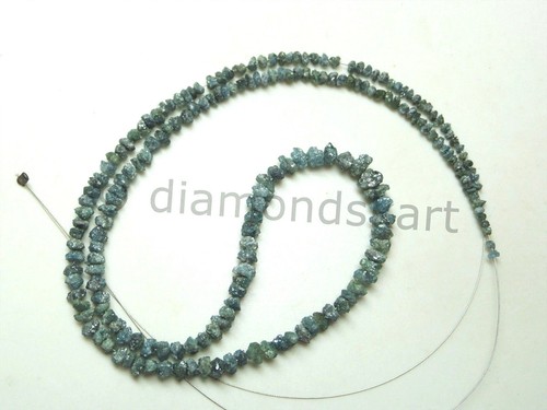 15,18 ct seltene natürliche grüne blaue Farbe Rohdiamant Perlen 14 Zoll STRÄNGE 920 $ - Bild 1 von 9