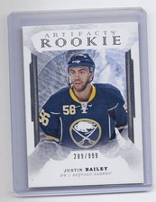 16-17 2016-17 ARTIFACTS JUSTIN BAILEY ROOKIE /999 172 BUFFALO SABRES