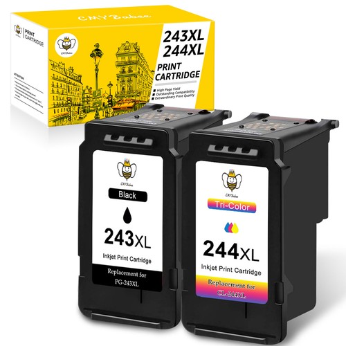 1x PG243 Black + 1x CL244 XL Color Ink Cartridges for Canon PIXMA
