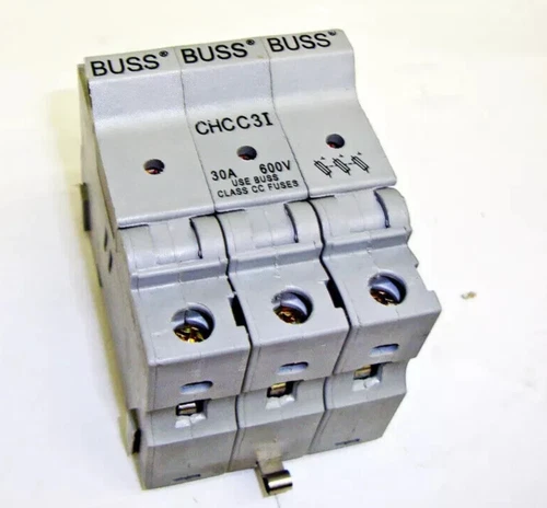 Buss CHCC3I 3 Pole Fuse Holder 30A 600A  Buss Class CC Fuses 12642EL
