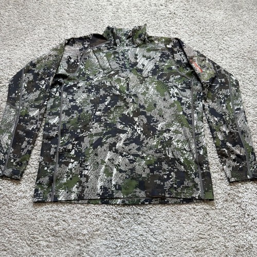 Sitka Forest Core 1/4 Zip Long Sleeve Base Layer Camo Discontinued Large