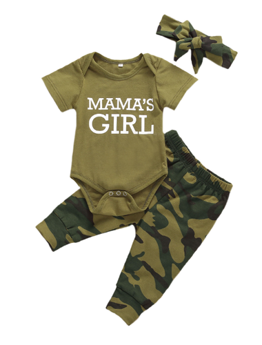 Ropa para recién nacido Top Estampado Camiseta Camuflaje Pantalones + Sombreros Mameluco Conjunto - Imagen 7 de 13