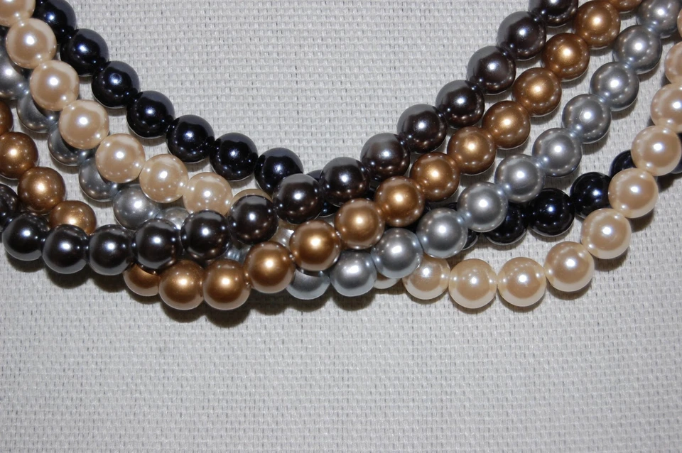 ELEGANTE COLLAR GARGANTILLA JOAN RIVERS ALTA COSTURA PERLAS DE IMITACIÓN MULTICOLORES Foto 4 de 4