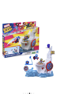 MARVEL STUNT SQUAD CAPTAIN AMERICA VS THANOS TOWER SMASH PLAYSET